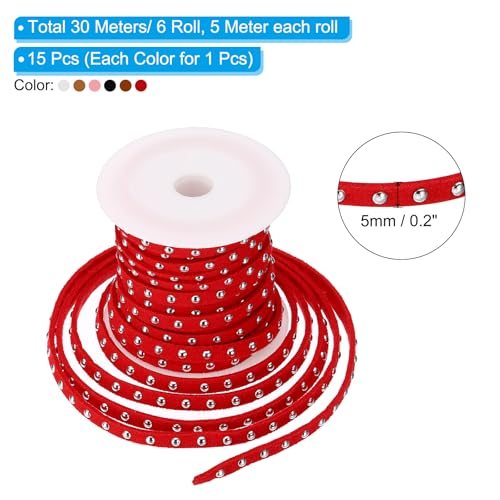 32.8 Yards Studded Faux Suede Cord Rope view 2
