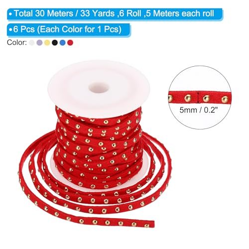 32.8 Yards Studded Faux Suede Cord Rope view 2