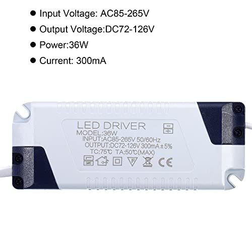 36W 300mA LED Driver, AC 85-265V Output 72-126 DC Male Connector Constant view 4