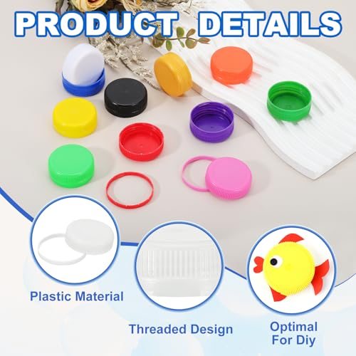 38mm/1.5" Inner Plastic Bottle Cap, 100Pcs Replacement Screw Bottle Cap view 3