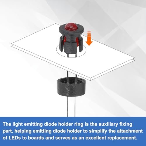 3mm Emitting Diode Holder Kit, 100Pcs Plastic LED Holder Flat Clip Circle view 4