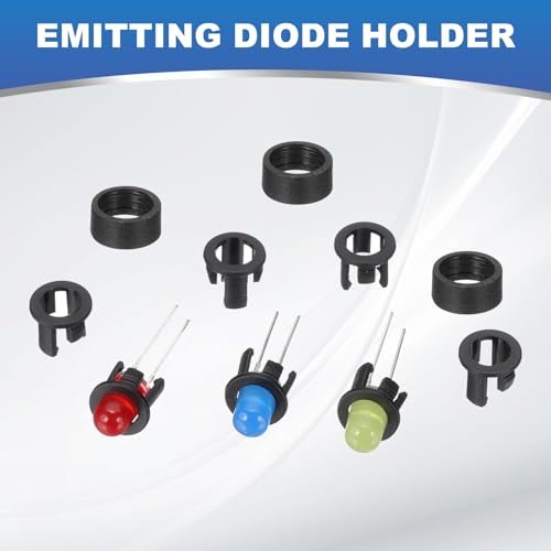 3mm Emitting Diode Holder Kit, 100Pcs Plastic LED Holder Flat Clip Circle view 5