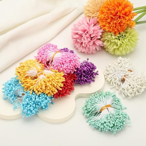 3mm Flower Stamens, 300pcs Double Heads Flower Wire Stems, Artificial view 4
