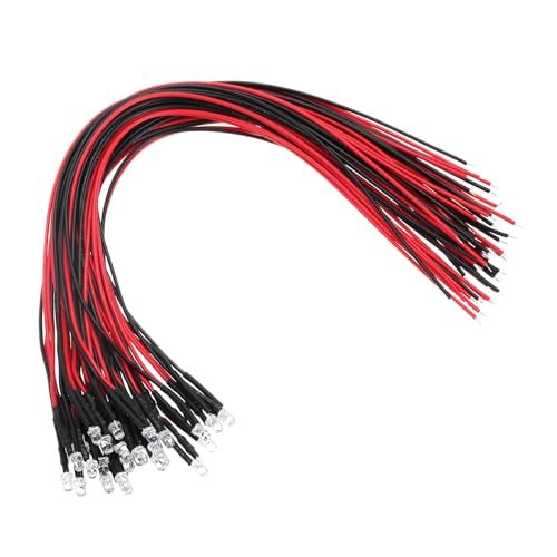 3mm Tiny LED Diode Light 30Pcs 3-6V DC Pre Wired Pink — PATIKIL