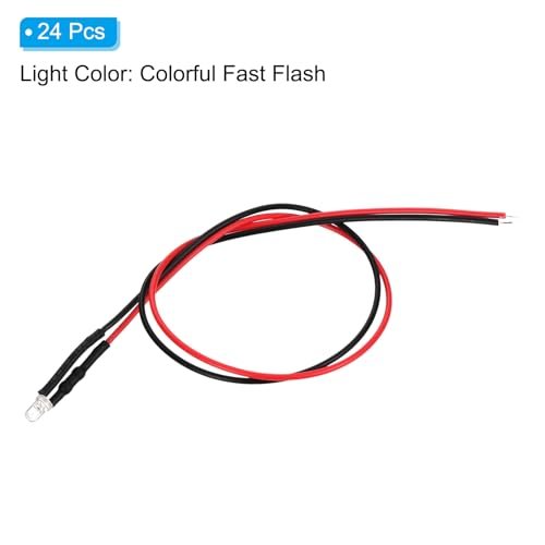3mm Tiny LED Diode Light Colorful Fast Flash 3-6V Pre Wired view 3