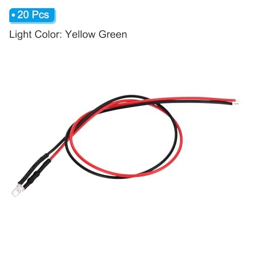 3mm Yellow Green LED Diode Light 24V DC Pre Wired view 3