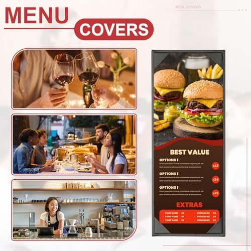 4.25x11" Leather Menu Covers Restaurant Cafe Bar Hotel Wine List view 3