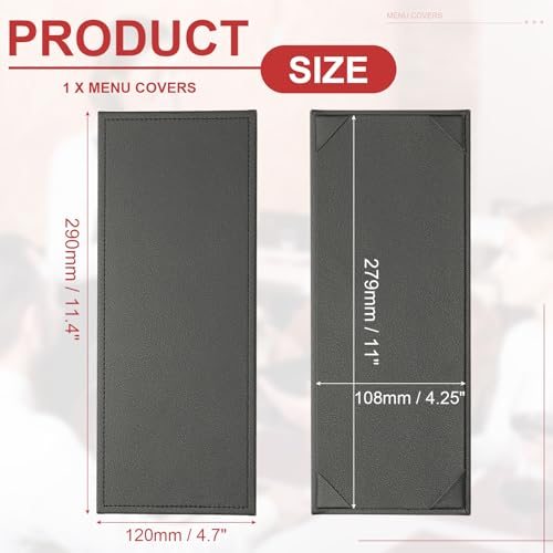 4.25x11" Leather Menu Covers Restaurant Cafe Bar Hotel Wine List view 2