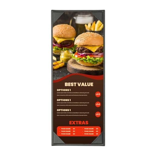 4.25x11" Leather Menu Covers Restaurant Cafe Bar Hotel Wine List — PATIKIL