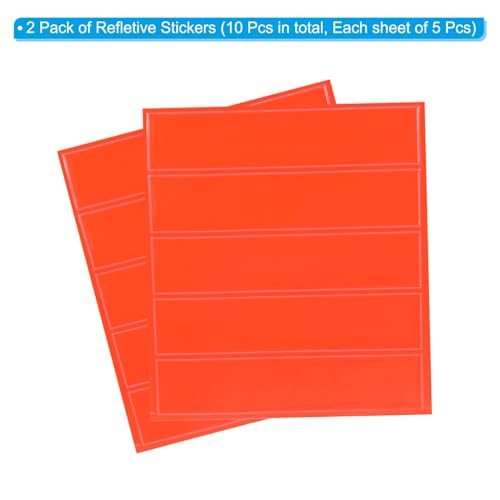 4.5 x 1 Inch Safety Reflective Stickers, 10Pcs Adhesive Night Warning view 3