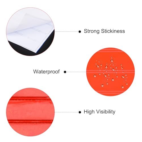 4.5 x 1 Inch Safety Reflective Stickers, 10Pcs Adhesive Night Warning view 4