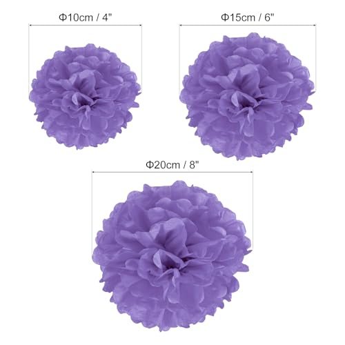 4"/6"/8" Tissue Pom Poms Flowers, 12 Pack Paper Flower Ball view 2