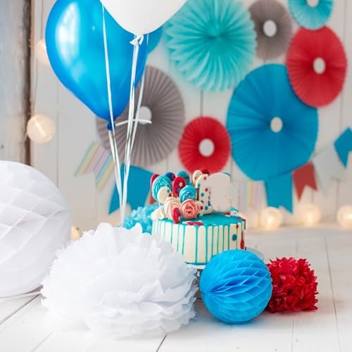 4"/6"/8" Tissue Pom Poms Flowers, 12 Pack Paper Flower Ball view 5