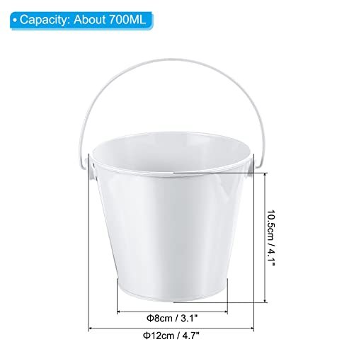4.7" Colored Metal Buckets w/Handles view 2