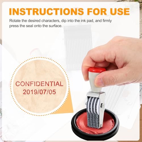 4 Digits Roller Stamp, Rolling Stamp 2Pcs 6.5mm Number 0-9 Gray view 4