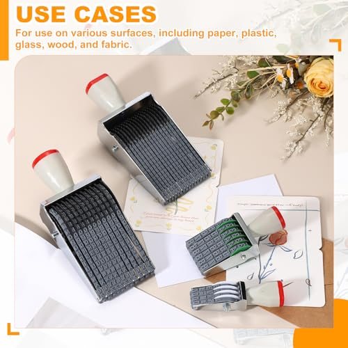 4 Digits Roller Stamp, Rolling Stamp 2Pcs 6.5mm Number 0-9 Gray view 5