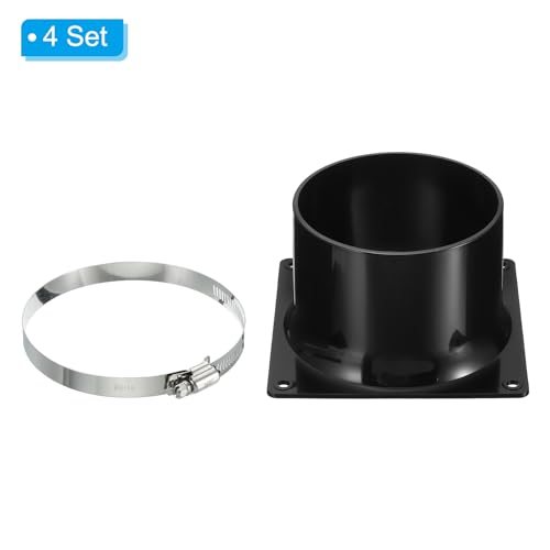 4" Duct Connector Flange 4Pack Dryer Vent Wall Plate Square view 3