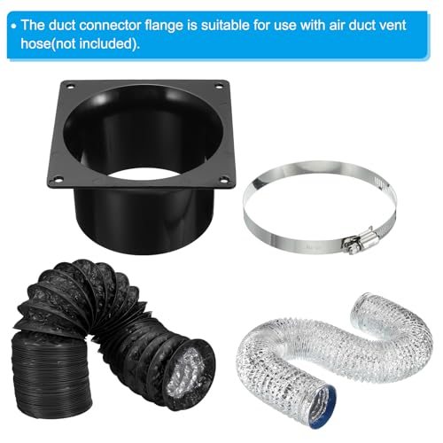 4" Duct Connector Flange 4Pack Dryer Vent Wall Plate Square view 4