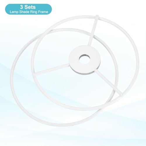 4" E26 E27 Lamp Shade Ring Frame Lampshade Holder 3Pcs White view 3