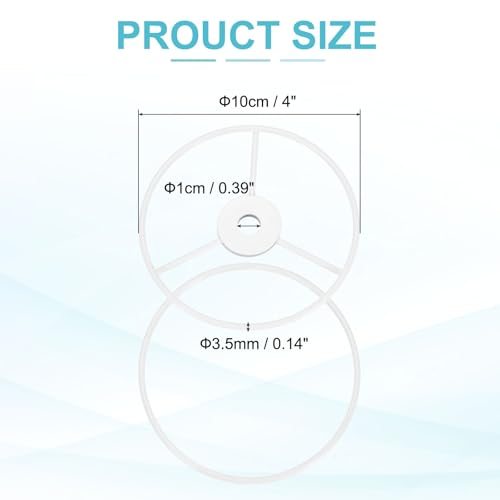 4" E26 E27 Lamp Shade Ring Frame Lampshade Holder 3Pcs White view 2