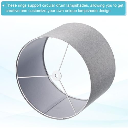 4" E26 E27 Lamp Shade Ring Frame Lampshade Holder 3Pcs White view 5
