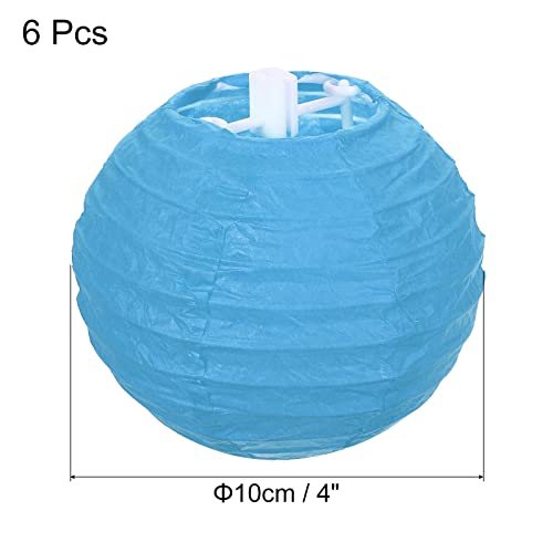 4 Inch Paper Lanterns, 6 Pack Round Folding Hanging Lamp Shade view 2