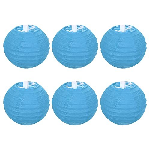 4 Inch Paper Lanterns, 6 Pack Round Folding Hanging Lamp Shade — PATIKIL