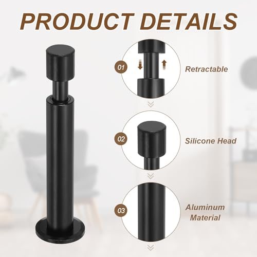 4 Inch Spring Door Stopper Aluminum Spring Door Stop Bumper 1Pcs view 3