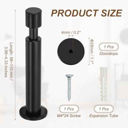 4 Inch Spring Door Stopper Aluminum Spring Door Stop Bumper 1Pcs view 2
