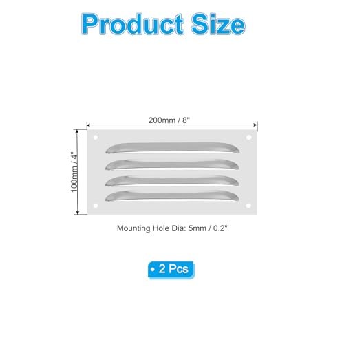 4 Inch Stainless Steel Vent Cover, 2 Pack Screen Air Grille Ventilation view 2