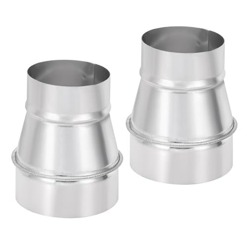 4 Inch to 3 Inch Round Duct Reducer Increaser Connector, 2 Pcs Galvanized — PATIKIL