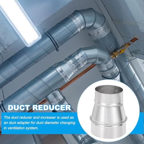 4 Inch to 3 Inch Round Duct Reducer Increaser Connector, 2 Pcs Galvanized view 4