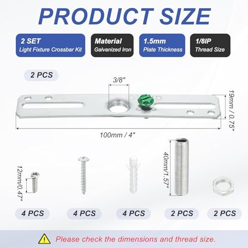 4" Light Crossbar Kit 2Set Universal Light Fixture Mounting Bracket view 2