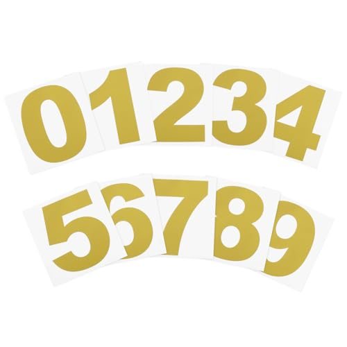 4" Reflective Number Stickers 0-9 Adhesive Gold 2Set — PATIKIL