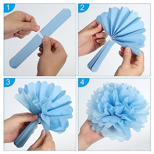 4" Tissue Pom Poms Flowers view 4