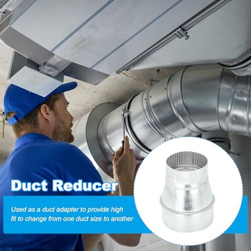 4" to 3" Duct Reducer 2Pcs Galvanized Steel Round Air Duct Reducer view 4