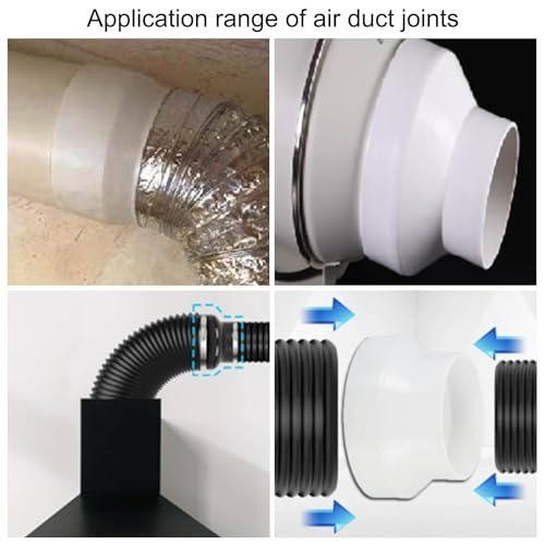 4" to 3" Duct Reducer Connector Ducting Adapter ABS Plastic 4pcs view 5