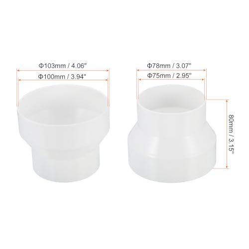 4" to 3" Duct Reducer, Duct Connector Ducting Inline Adapter Increaser view 2