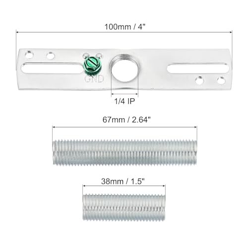 4" Universal Light Fixture Cross Bar Kit, 2set 1/4 IP Center Ceiling view 2