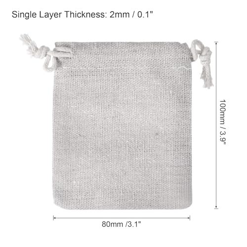 4"x3" Coin Sacks Bag Transit Canvas Money Bags Style 1 White 6Pcs view 2