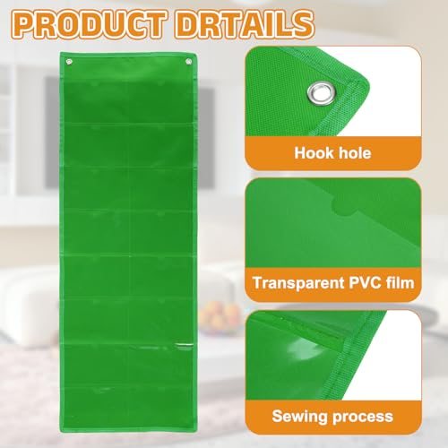 4"x6" Index Card Holder Sleeve 16 Card Slots Organizer Sleeve Green view 3