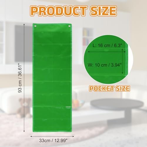 4"x6" Index Card Holder Sleeve 16 Card Slots Organizer Sleeve Green view 2
