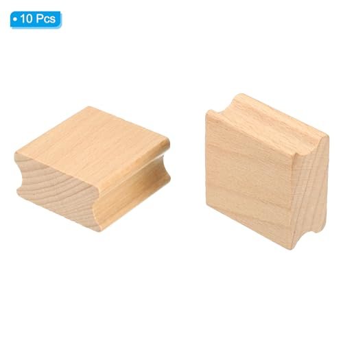 40x40mm Blank Wood Rubber Stamp Mounts, 10 Pack Wooden Rubber Stamp view 3