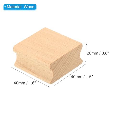 40x40mm Blank Wood Rubber Stamp Mounts, 10 Pack Wooden Rubber Stamp view 2