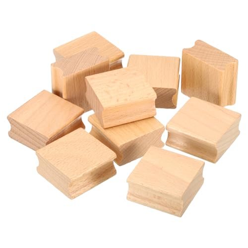 40x40mm Blank Wood Rubber Stamp Mounts, 10 Pack Wooden Rubber Stamp — PATIKIL
