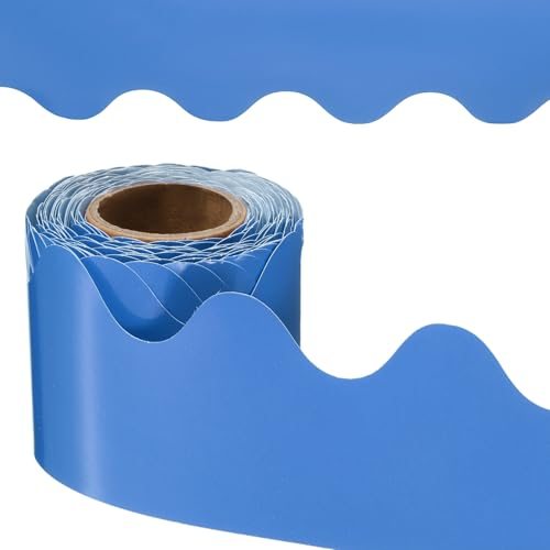 41 Ft. Bulletin Board Border Poster Decoration Blue, Chalkboard Cork — PATIKIL