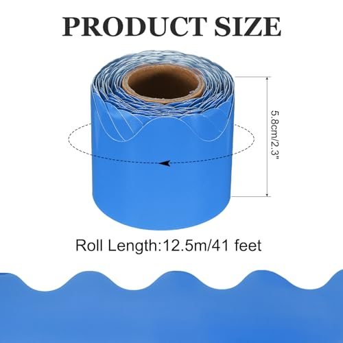 41 Ft. Bulletin Board Border Poster Decoration Blue, Chalkboard Cork view 2