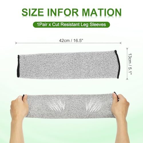 42cm Cut Resistant Leg Sleeves, 1 Pair HPPE Protective, Leg Protectors view 2