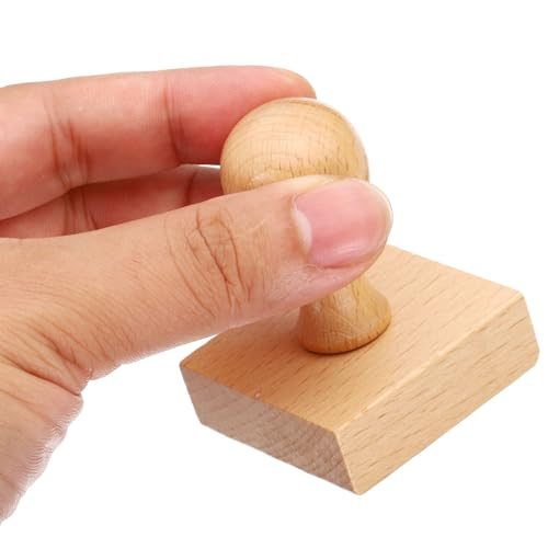 45mm Stamp Wood Square Handle 4 Pack Wooden Knobs Stamp Mounts view 4
