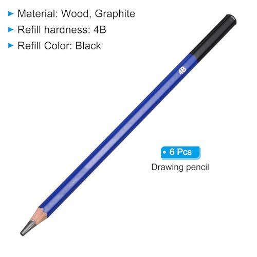 4B Drawing Pencils, 6PCS Sketch Pencils view 3